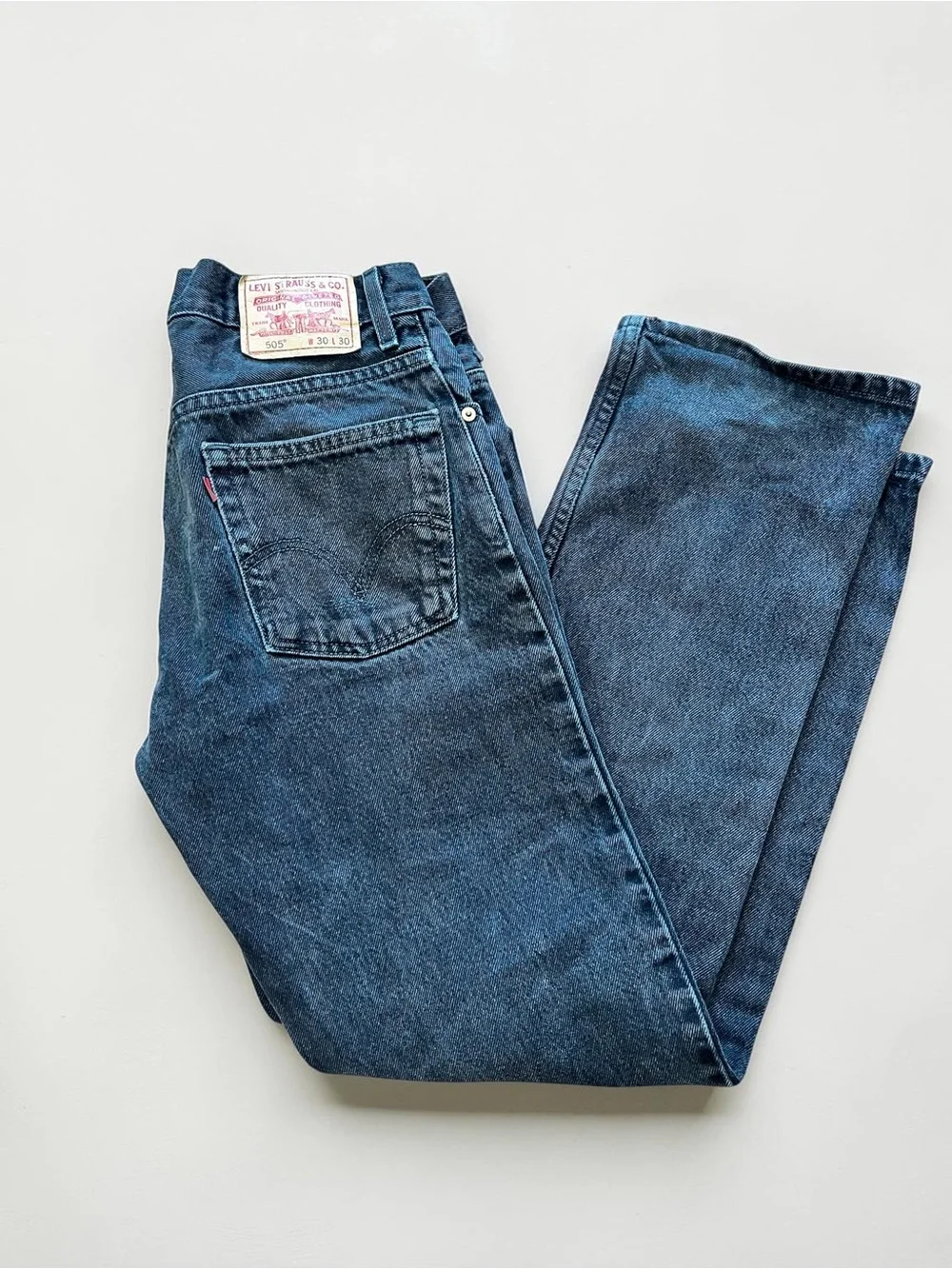 Vintage Y2K Levi's 505 Faded Black Denim Jeans Straight Leg 30x30 (2007)